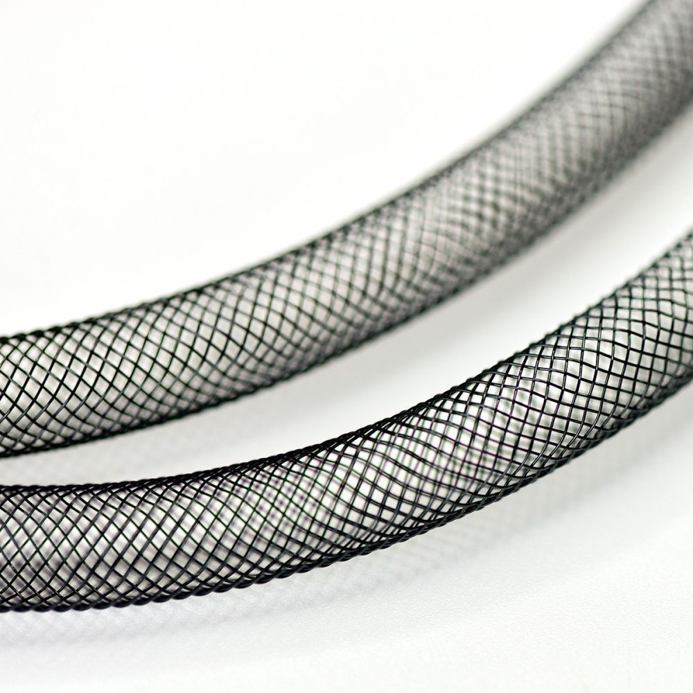 ювелирная сетка, пластик, цвет черный, диаметр 8 мм