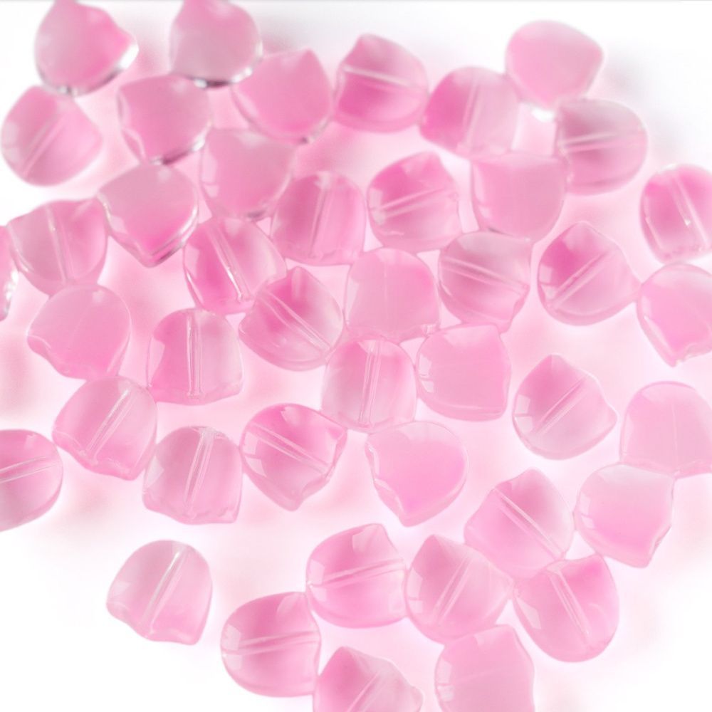 бусина "тюльпан", стекло, цвет розовый, 9 мм