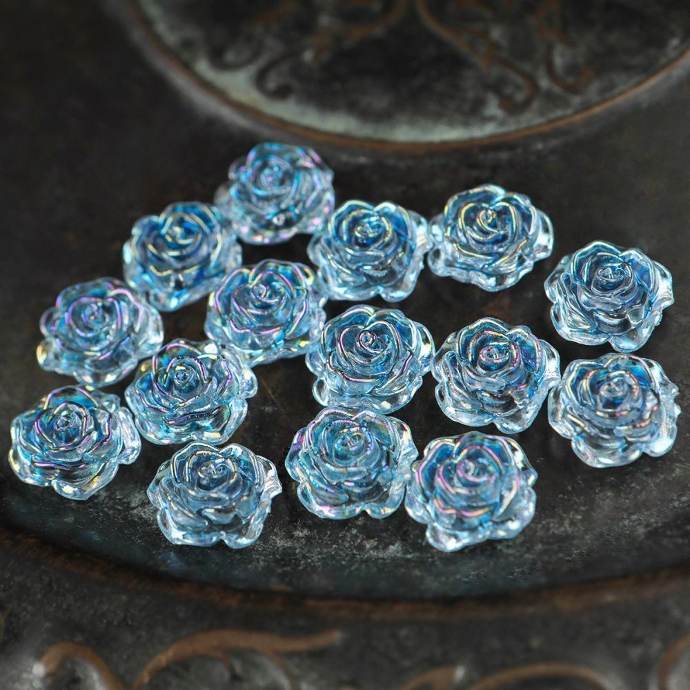 бусина, акрил "незабудка", цвет прозрачный, 9x5 мм