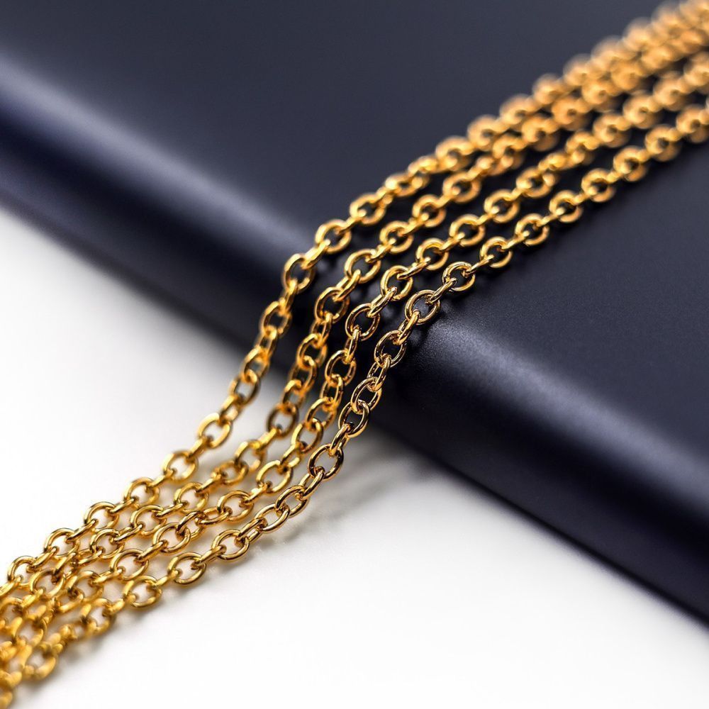 цепочка "кросс", цвет золото, звено 3x2x0.5 мм