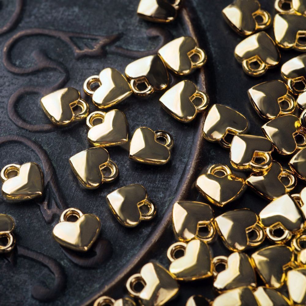 подвеска металл "харти", цвет золото, 8x7x2.5 мм