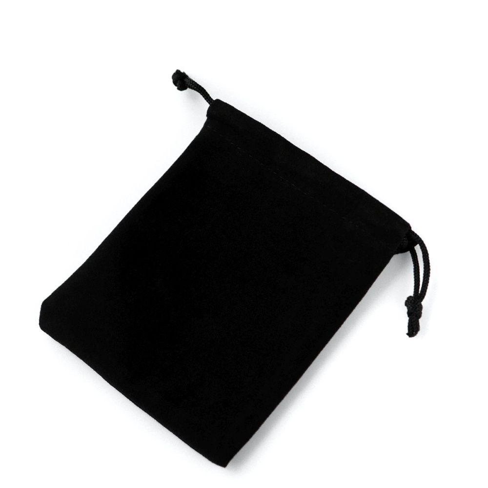 мешочек для украшений, бархат, цвет черный, 10x8 см