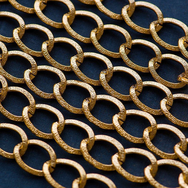 цепочка "бриз", алюминий, цвет золото, 15x20 мм