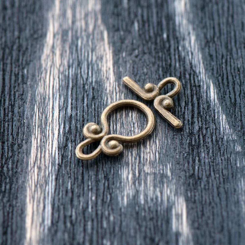Замочки тоггл "росток", цвет античная бронза, 11.5x20x3 - 9x18x3 мм