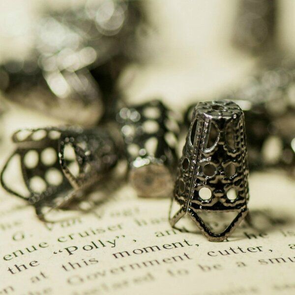 колпачок для бусин "ведерко", цвет черный, 16х10 мм