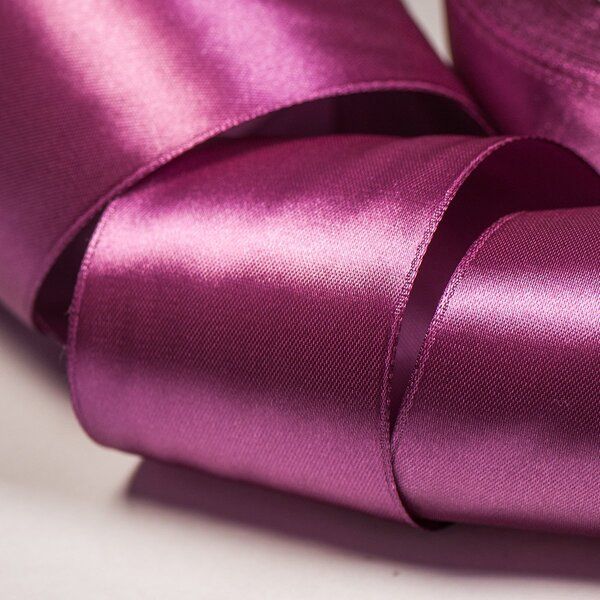 лента, атлас, цвет розово-сиреневый насыщенный, ширина 50 мм ленты