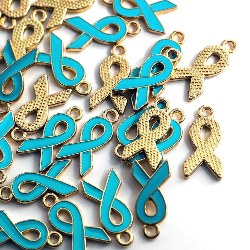 подвеска металлическая "ленточка", эмаль, цвет голубой яркий, 20x10x2 мм