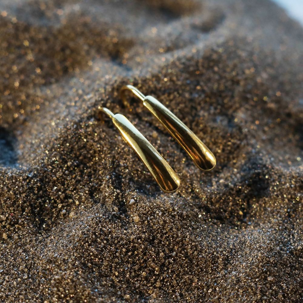 швензы "тин", сталь гипоаллергенная, позолота, 18.5x13.5x3.5 мм