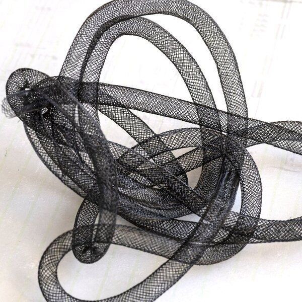 ювелирная сетка, пластик, цвет черный, диаметр 8 мм