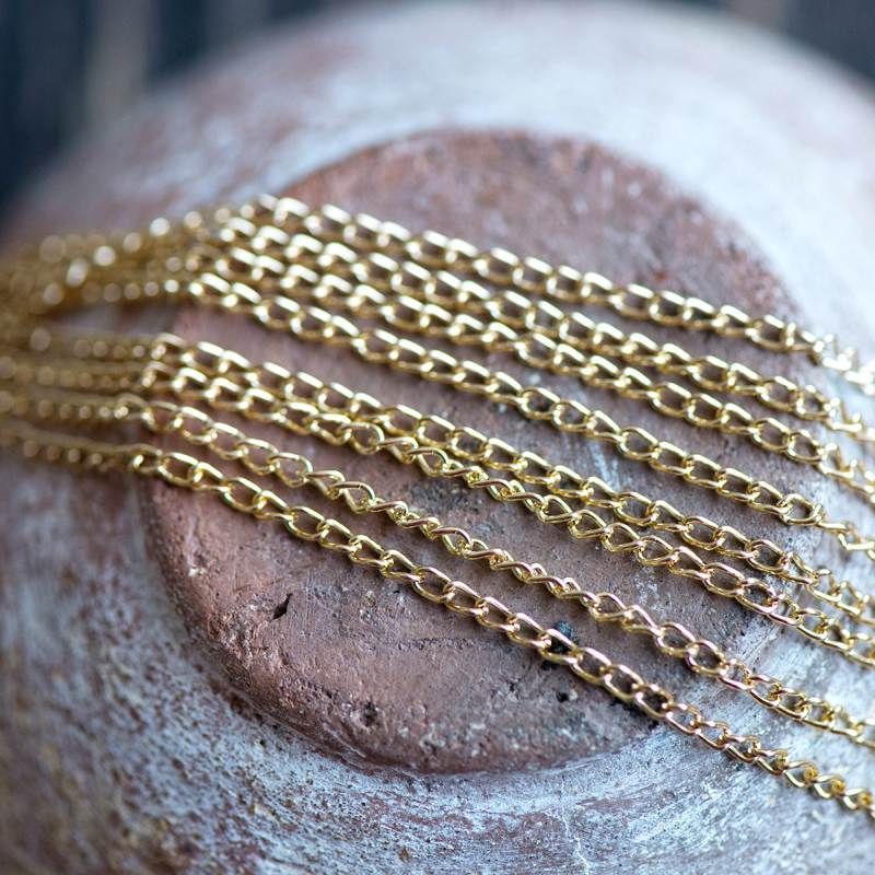 цепочка "твист", цвет золото, звено 3х2х0.6 мм