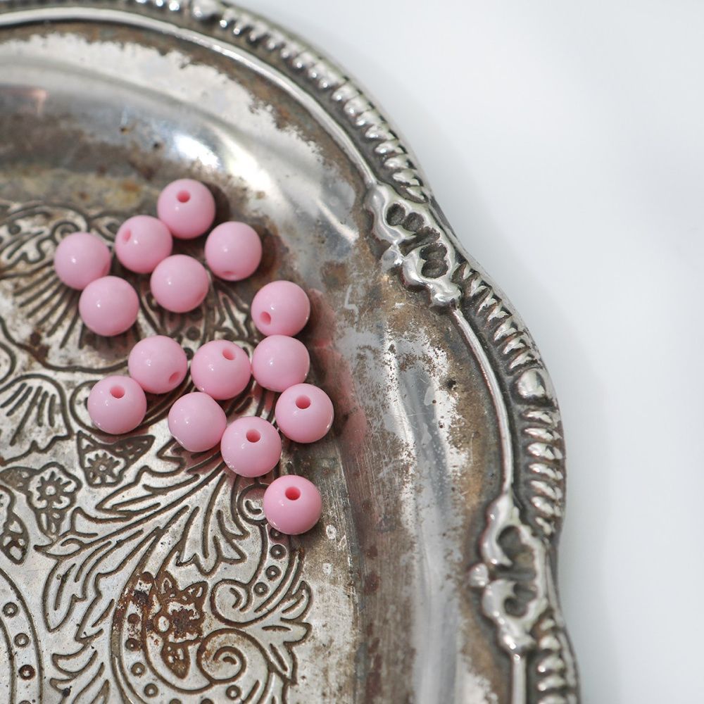 бусина, акрил 8, цвет розовый светлый, 8 мм