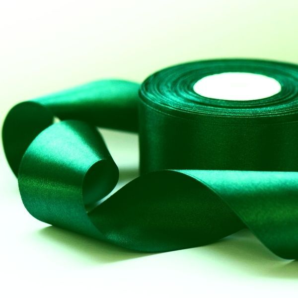 лента, атлас, цвет зеленый темный, ширина 50 мм ленты