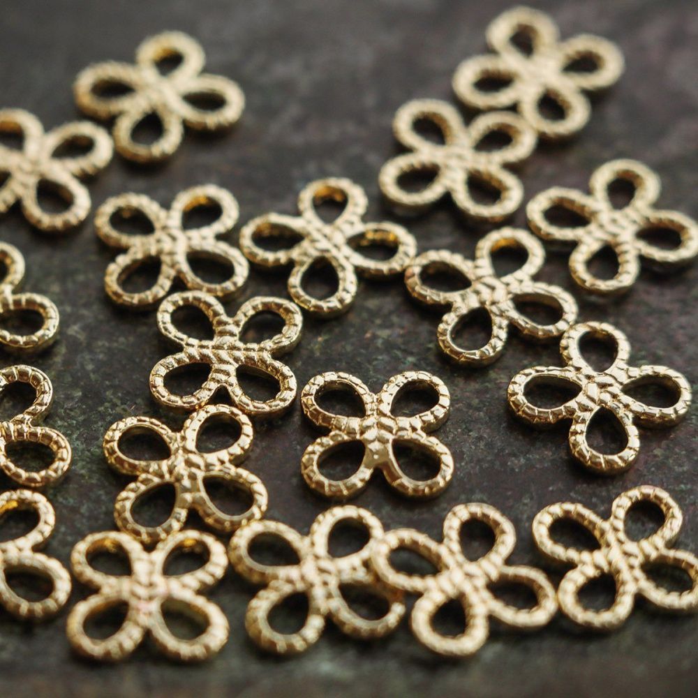 коннектор "контур", позолота, 10x10x1.5 мм