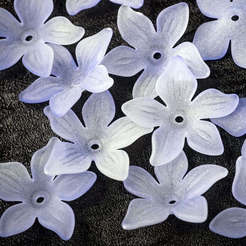 бусина, акрил "оксалис", матовая, цвет сиреневый, 24x25.5x5.5 мм