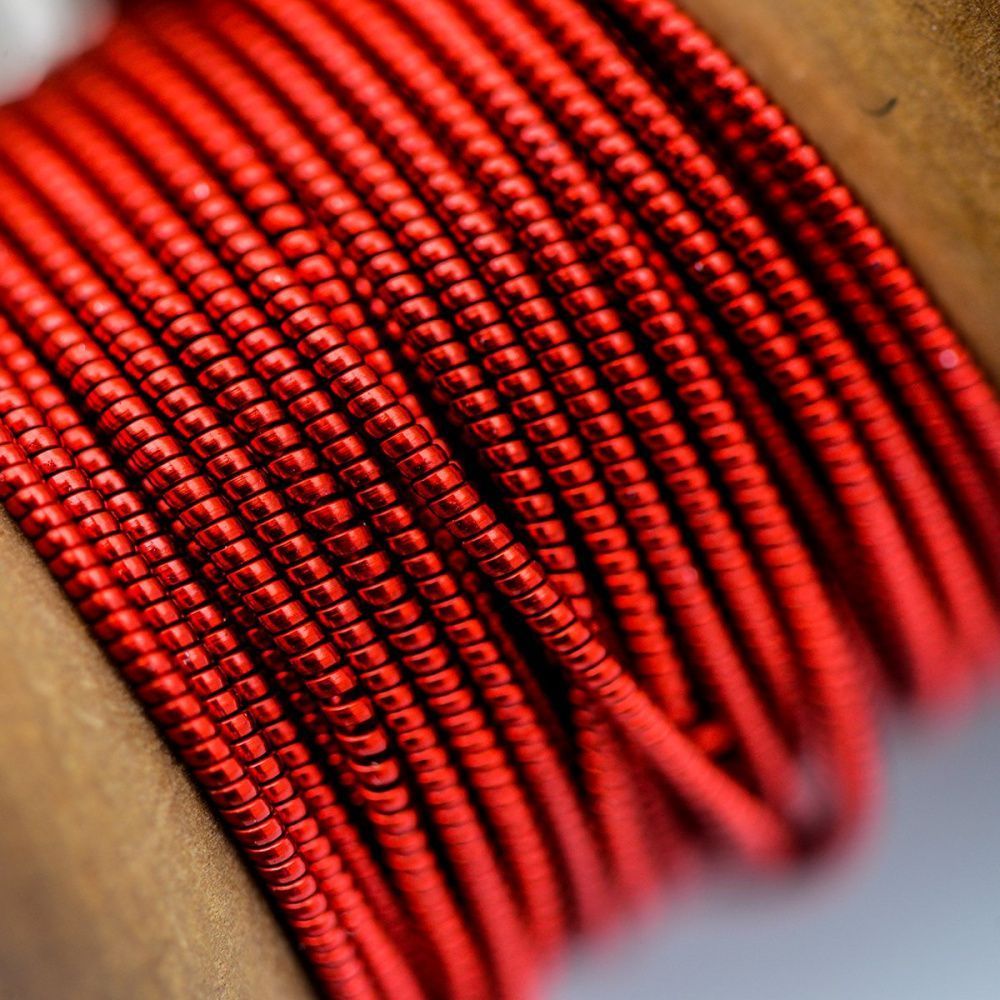 канитель жесткая, цвет красный, 1.3 мм