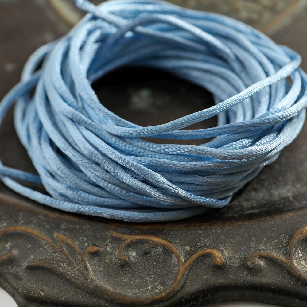 шнур атласный, цвет голубой, 2 мм, мот 20 м