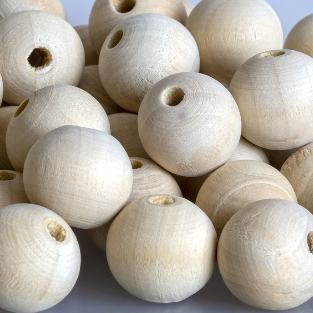 бусина дерево 20, для обвязки, цвет натуральный, 20 мм