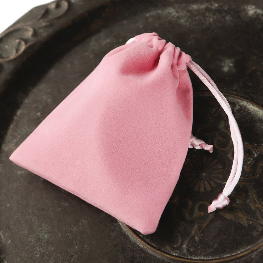 мешочек для украшений, бархат, цвет розовый, 10x8 см