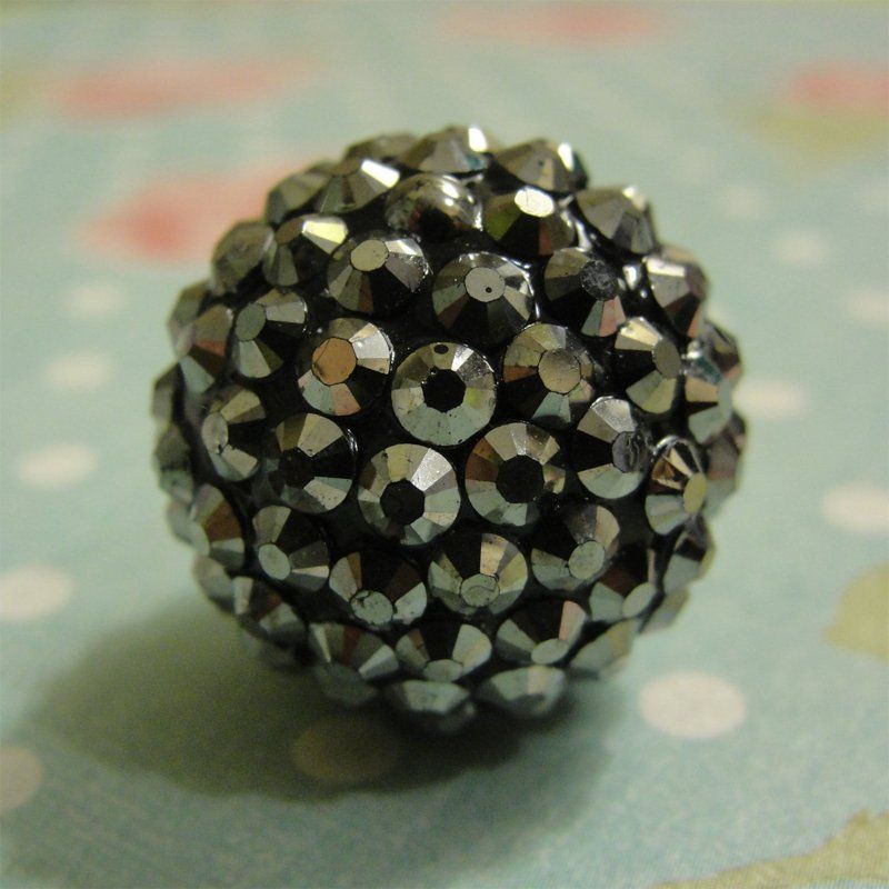 бусина "шамбала" 10, цвет черный блестящий, 10 мм