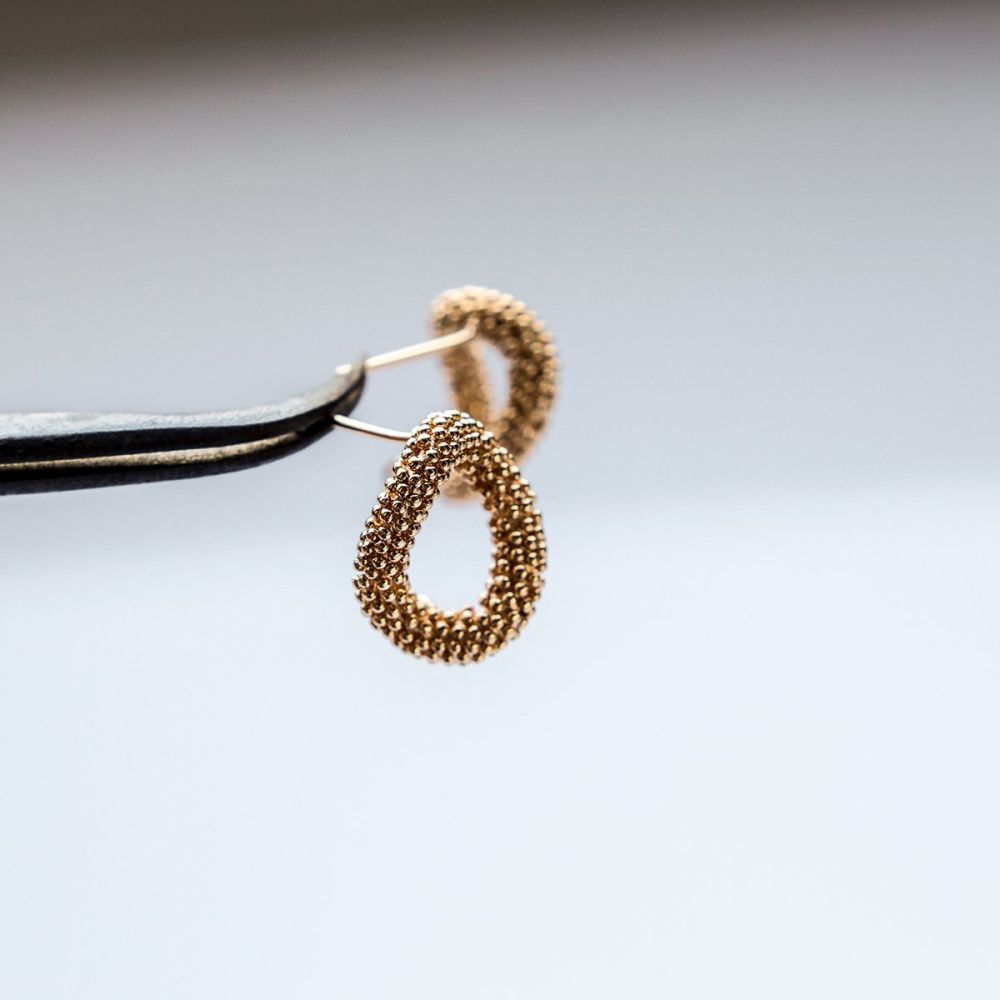 пуссеты "ориан", позолоченные, 17x13 мм