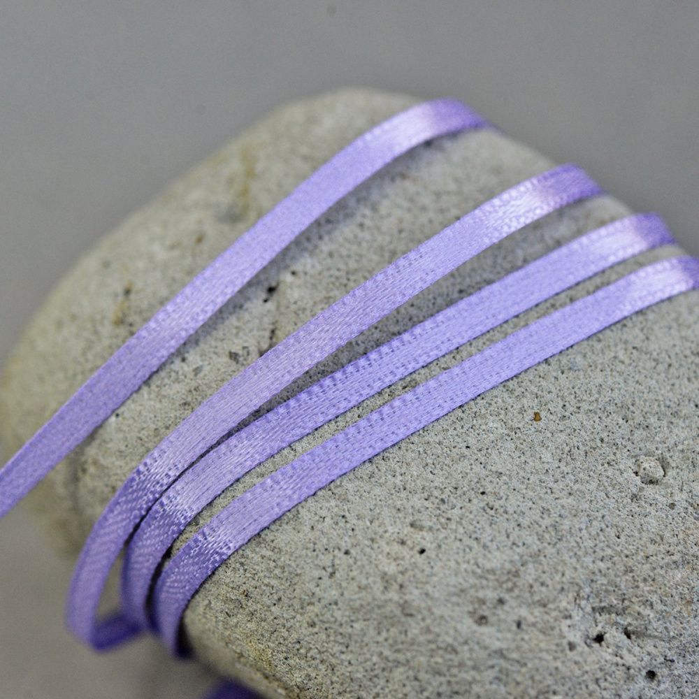 лента, атлас, цвет сиреневый, ширина 3 мм ленты
