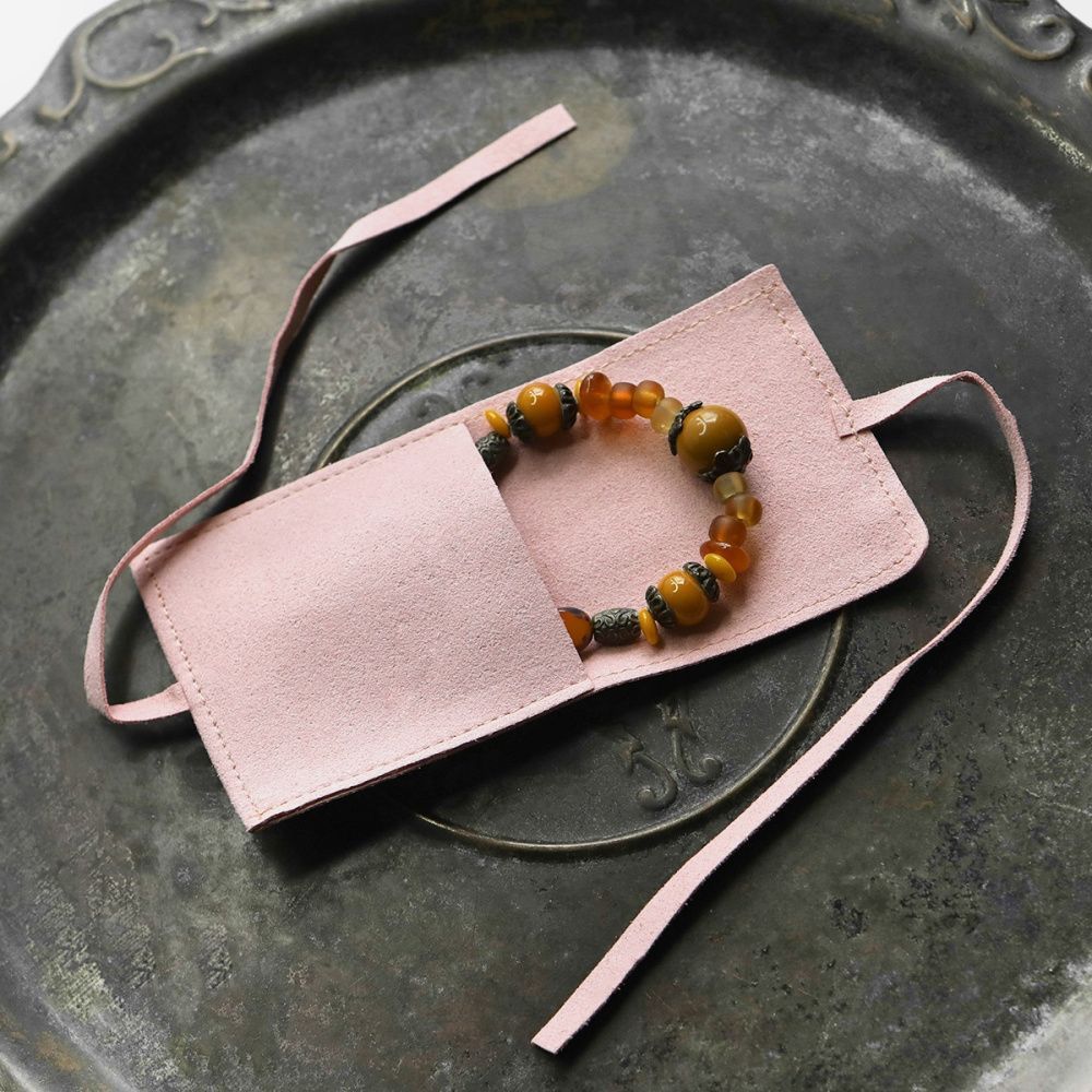 конверт для украшений, микрофибра, цвет розовый, 60х60 мм