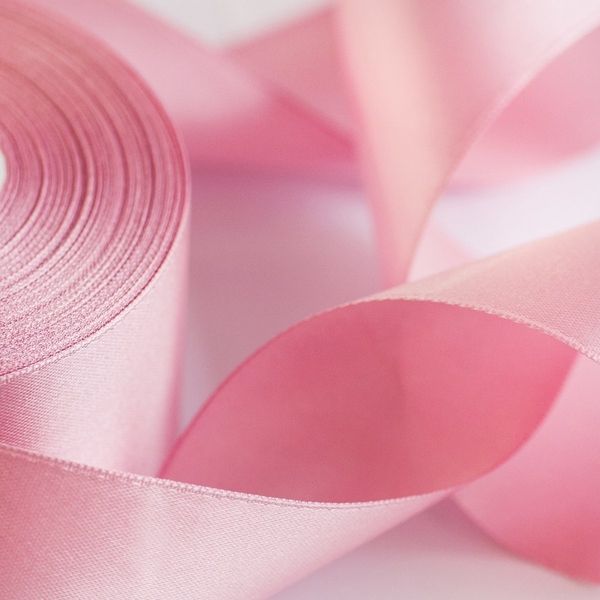 лента, атлас, цвет розовый, ширина 50 мм ленты