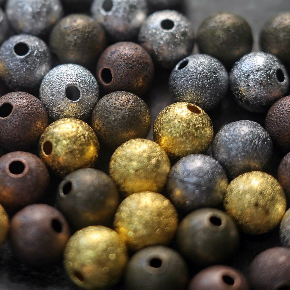 бусина, металл "звездная пыль" 8, цветовой микс, 8 мм