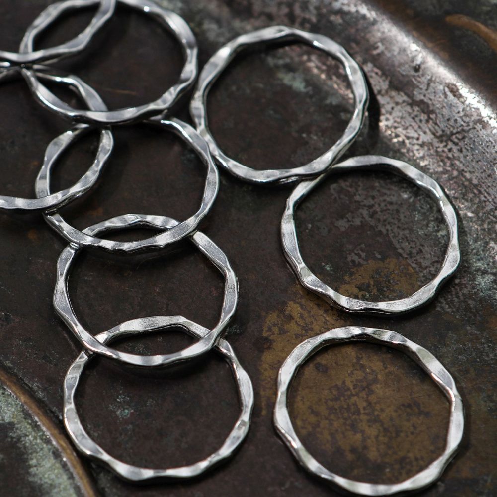 коннектор "кольцо №2", цвет платина, 22x1.5 мм