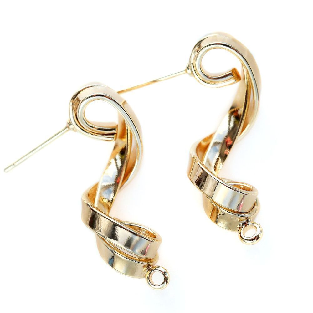 пуссеты "твисти", позолоченные, 28x10 мм