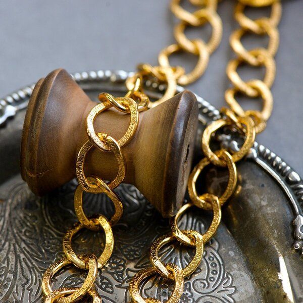 цепочка "бриз", алюминий, цвет золото, 15x20 мм