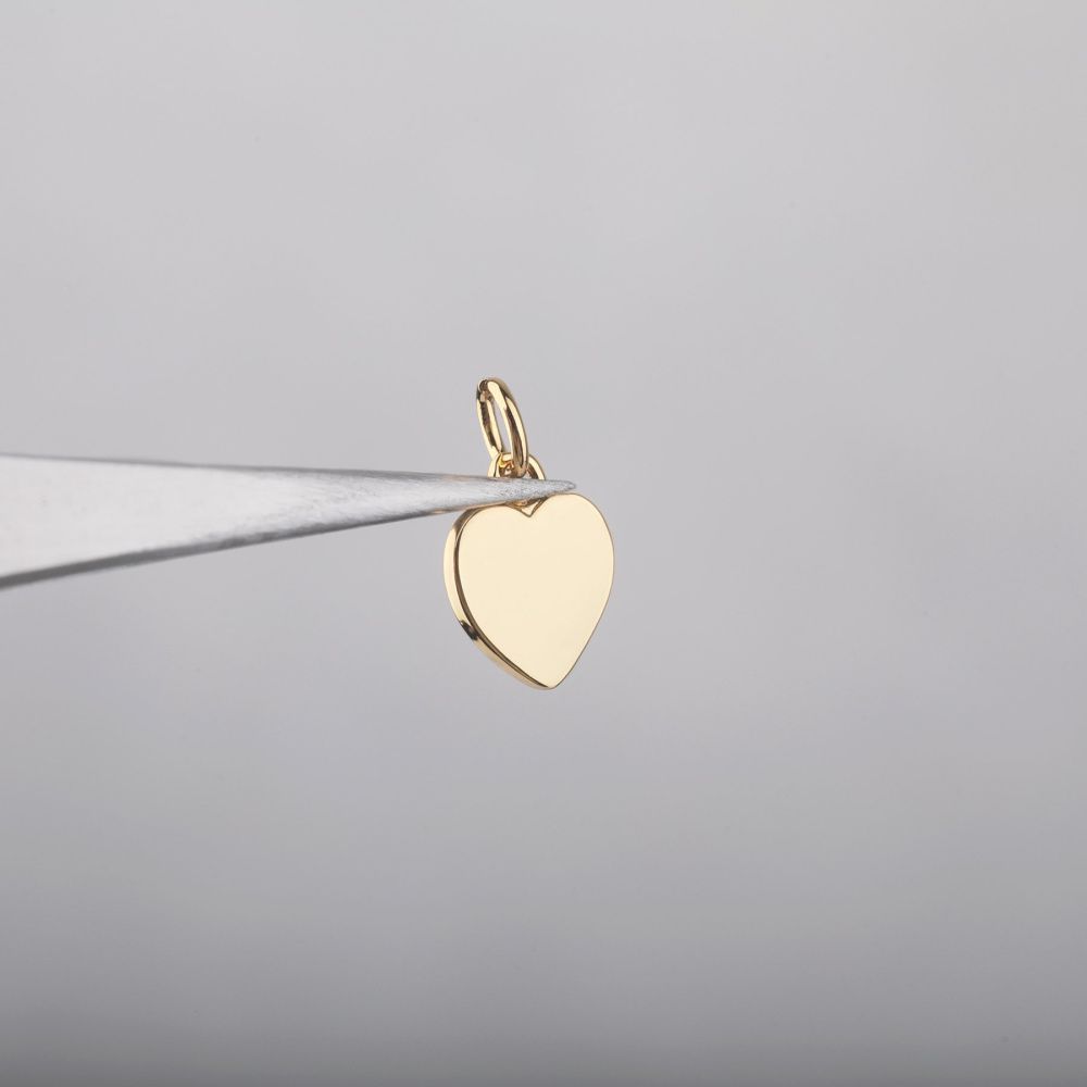 подвеска металл "харт", позолота, 12x9.5x1.5 мм