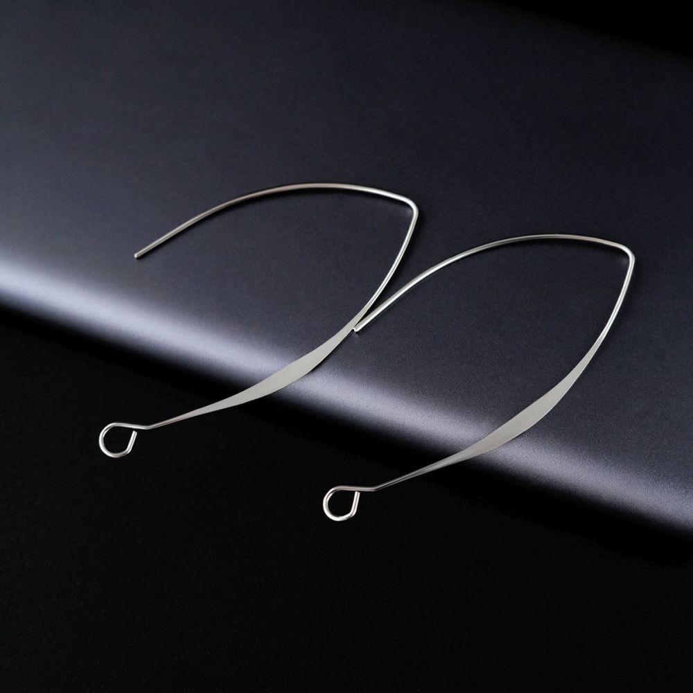 швензы "селена", плоские, цвет платина,  45-48x17-23 мм