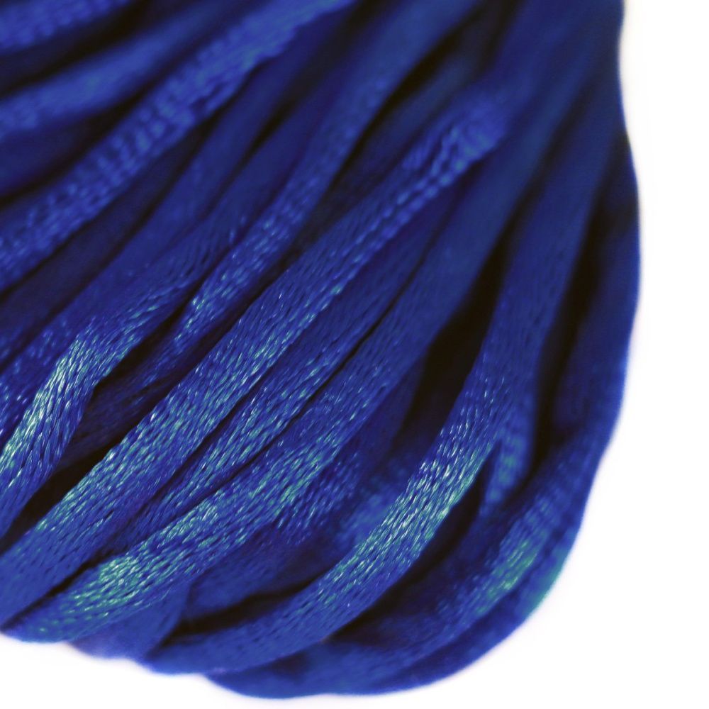 шнур атласный, цвет синий, 2 мм, мот 20 м