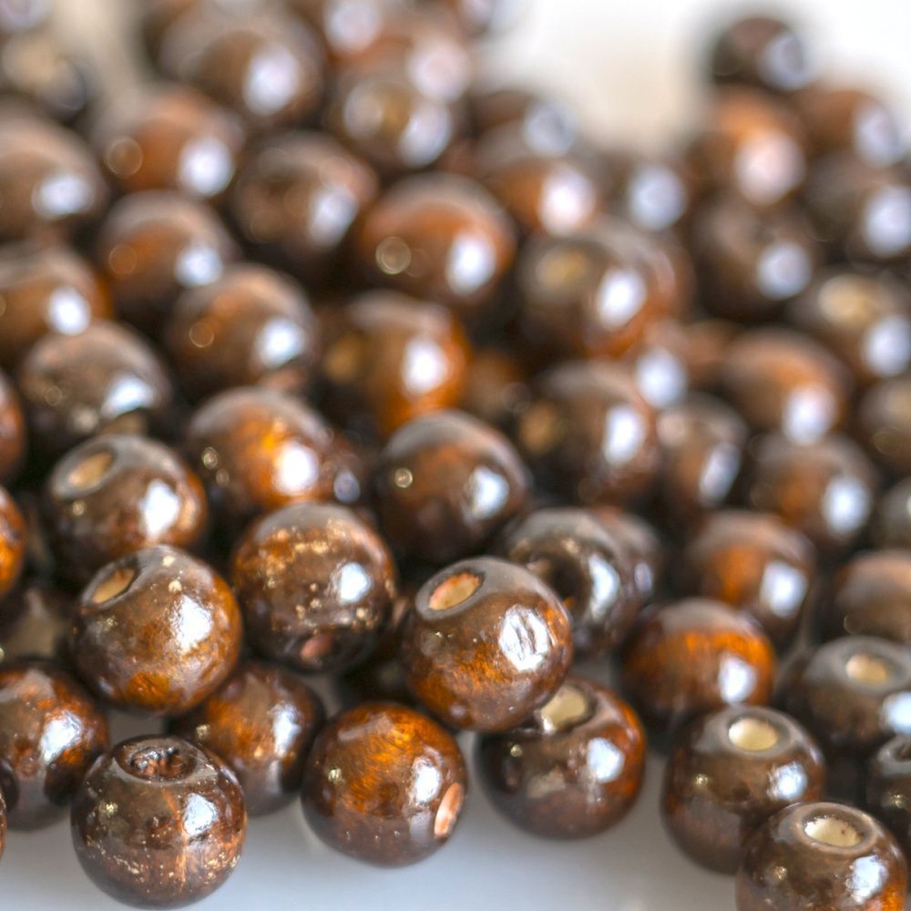 бусина дерево 12, цвет кофе, 12х10.5 мм