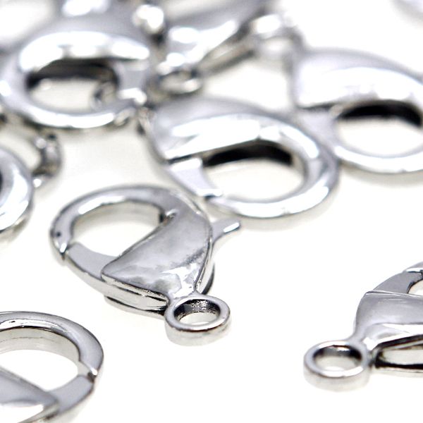 Замочки замочек-лобстер, цвет платина, 27х15х5 мм