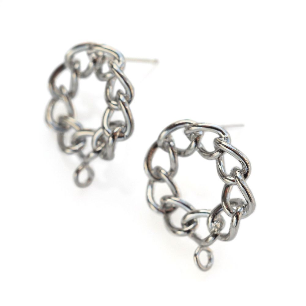 пуссеты "армор", цвет платина, 20x17 мм