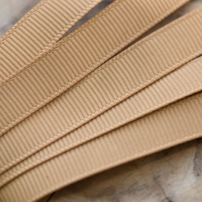 лента репсовая, цвет песочный темный, ширина 9.5 мм ленты