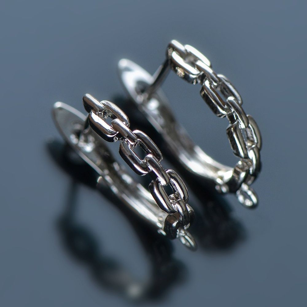 швензы "цепь", покрытие платиной, 20.5x13x3 мм 