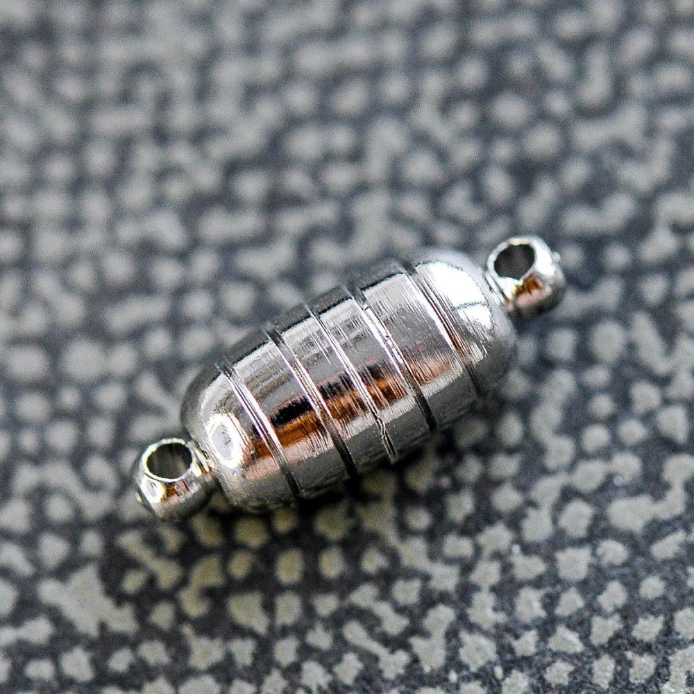 Замочки застежка магнитная "буллет", цвет платина, 15x5 мм