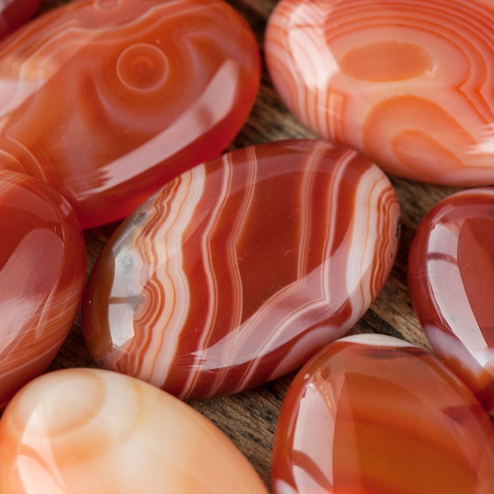 кабошон агат овальный, цвет терракотовый, 30х20х8.5 мм