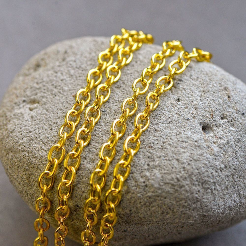 цепочка "кросс миди", цвет золото, звено 5,5x4x1 мм