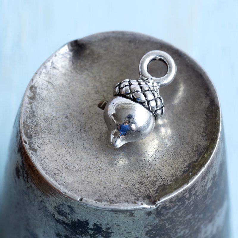 подвеска металлическая "желудь-мини", цвет античное серебро, 14x7x6 мм