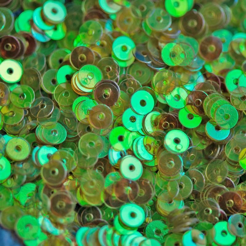 пайетки плоские, терракотово-оливковый радужный, 4 мм