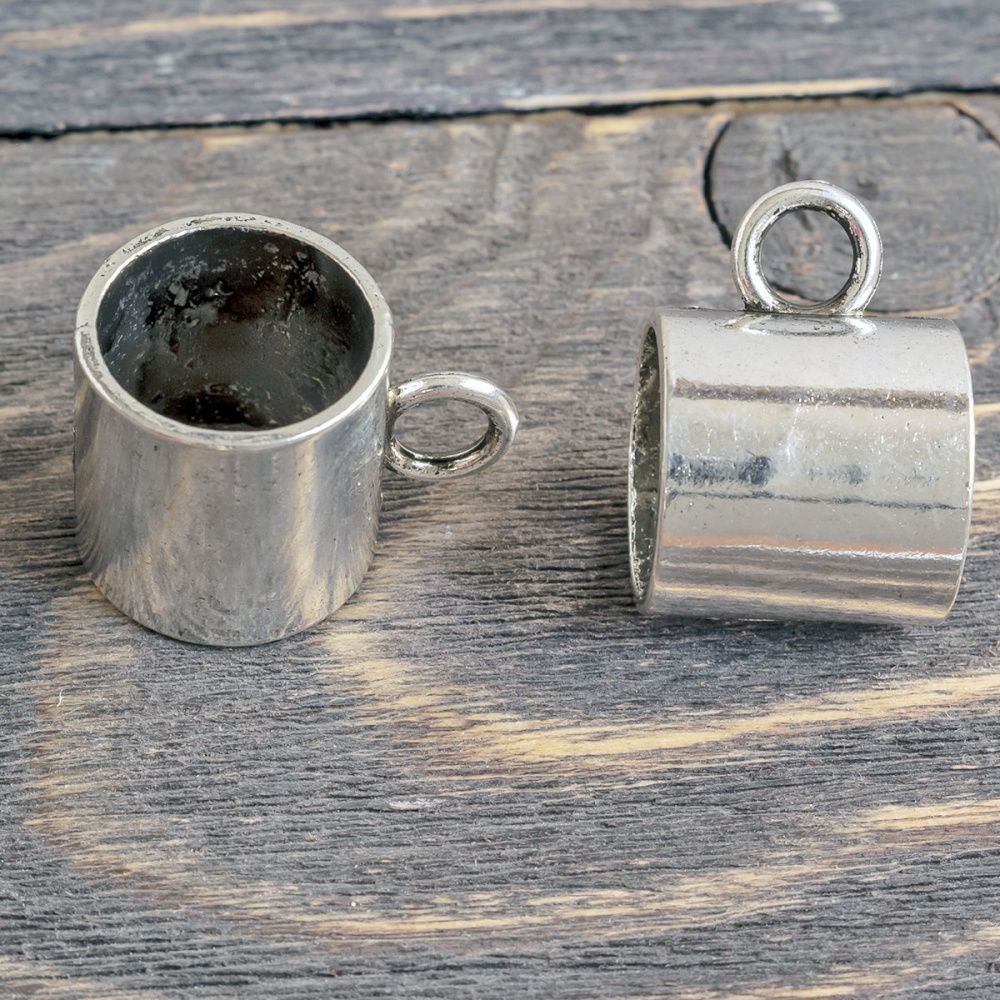 бейл для шарфа "туба", цвет платина, 28.5x20 мм