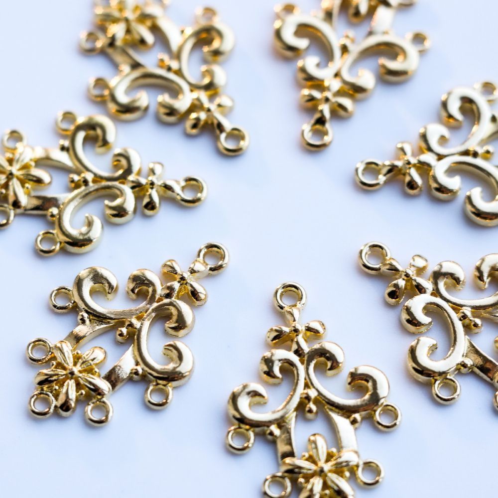 коннектор "кончетта", цвет золото, 35x24x2 мм