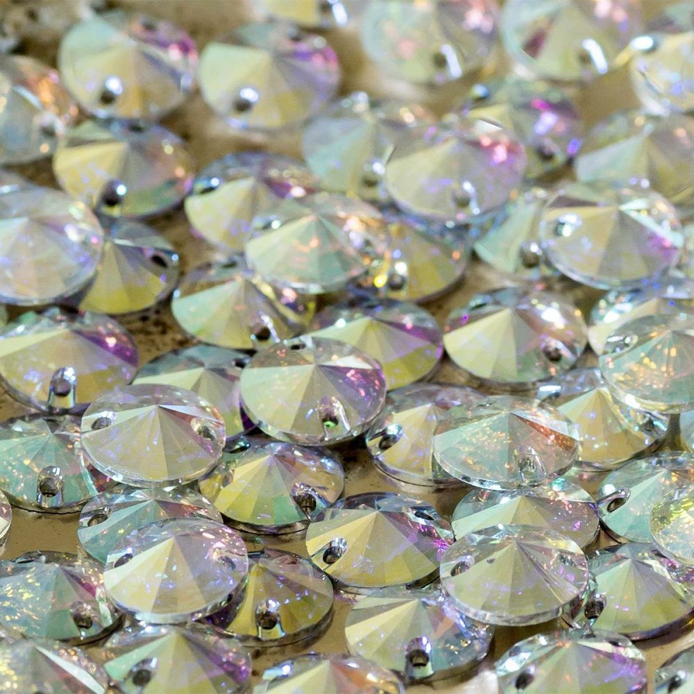 стразы пришивные rivoli, смола, бензиновые, 10 мм