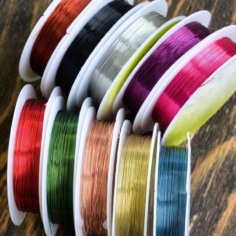 проволока медная, цветовой микс, 0.4 мм, 14 м