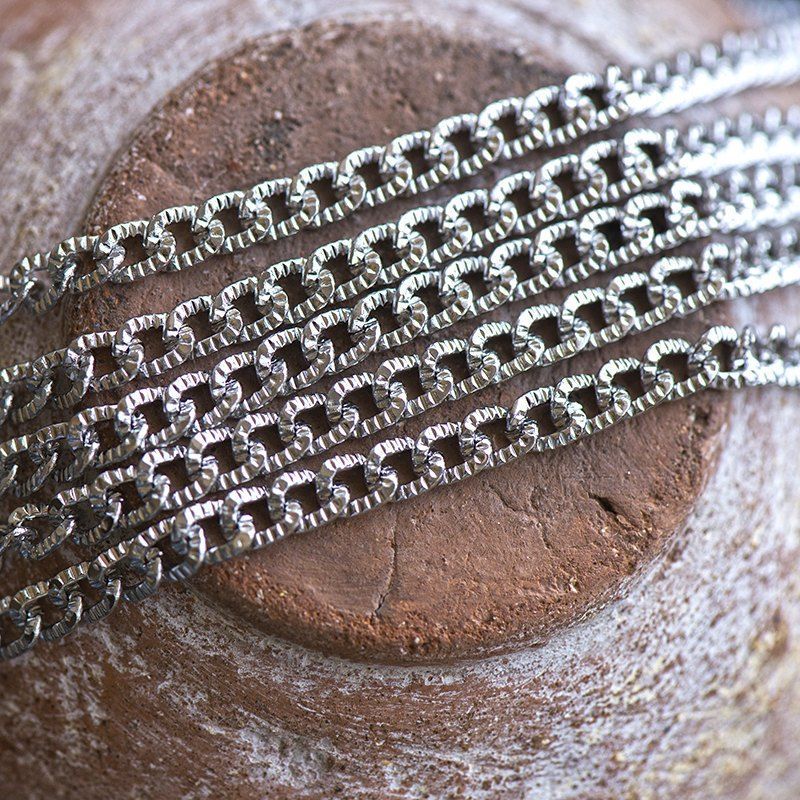 цепочка "мета", цвет платина, звено 6x4x1 мм