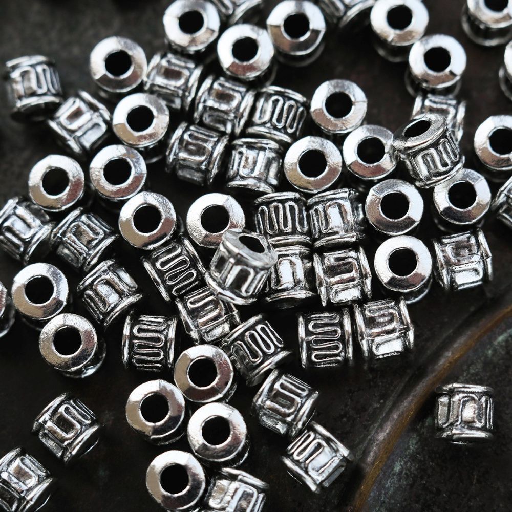 разделитель для бусин "тибет", цвет античное серебро, 5х5 мм